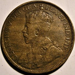 George V - 1 Cent 1916 - Die Crack