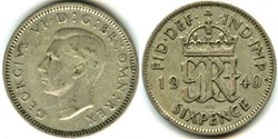 George VI - 6 Pence 1940 - Great Britain