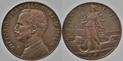 1915 Regno d'Italia, 5 Centesimi, Roma - Vittorio Emanuele III