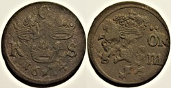 Sweden, Karl XI - 1/6 Öre 1674