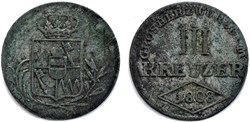 3 Kreuzer, 1808 Grand Duchy of Würzburg - Ferdinand III of Habsburg-Lorraine