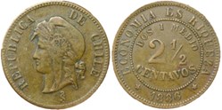 Chile - 2½ Centavos 1886