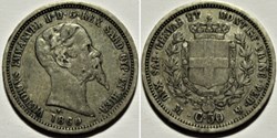1860 Regno di Sardegna, 50 Centesimi Milano - Vittorio Emanuele II