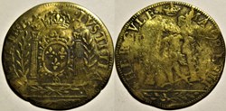 Charles IX - Jeton, Hercule renversant les Colonnes - Piété & Justice