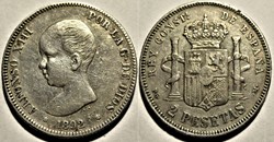 1892 - 2 Pesetas - Alfonso XIII de España