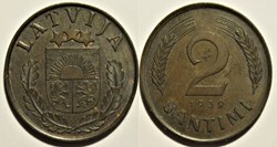 Latvia, Republic of - 2 Santimi 1939