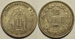 Sweden - Oskar II - 25 Öre 1875