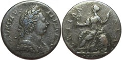 1773 Half Penny No Regal - George III of Great Britain (ex.6)