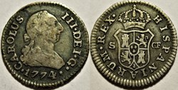 1774 Sevilla, 1/2 Real - Carlos III d'Espagne