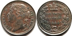 Victoria - One Third Farthing 1884 - Kingdom of Great Britain