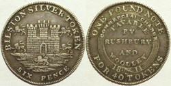 1811 Sixpence Token Rushbury & Woolley - Bilston, Staffordshire, England