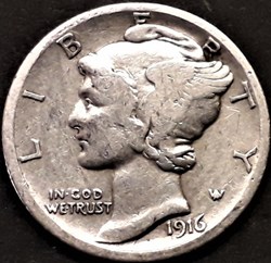 1916 San Francisco Dime - Repunched Mintmark