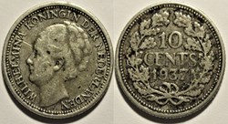 Wilhelmina of Nederland - 10 Cents 1937