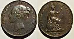Victoria - One Penny 1853/2 - Kingdom of Great Britain (ex.3)