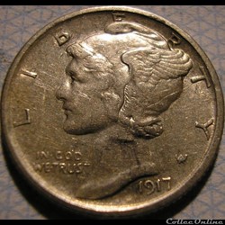1917 San Francisco Dime - Repunched Mintmark