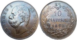 1893 Regno d'Italia, 10 Centesimi, Birmingham - Umberto I