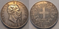 1878 Regno d'Italia, 5 Lire, Roma - Vittorio Emanuele II