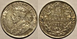 George V - 25 Cents 1918