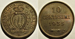 1935 Repubblica di San Marino, 10 Centesimi, Roma