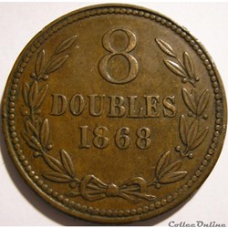 States of Guernsey - 8 Doubles 1868