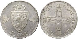 Haakon VII of Norway - 50 Øre 1921