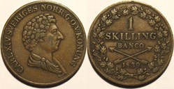 Sweden - Karl XIV Johan - 1 Skilling Banco 1839
