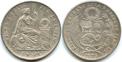 Peru - 1 Sol 1875 Lima