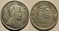 Edward VII - 25 Cents 1903 - Ceylon