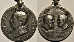 Pope Pivs XII - Medallion, Friends to the catacombs, Rome