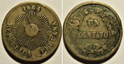 Peru - 1 Centavo 1864, Lima