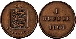 States of Guernsey - 1 Double 1868