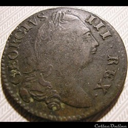 1782 Half Penny No Regal, Hibernia - George III of Great Britain