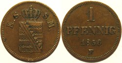Johann I - 1 Pfennig 1856 Dresden, Kingdom of Saxony