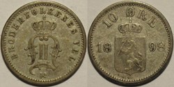 Norway - Oskar II - 10 Øre 1898