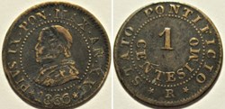 Pio IX, Pope - 1 Centesimo 1866, Anno XXI - Roma, Vaticano