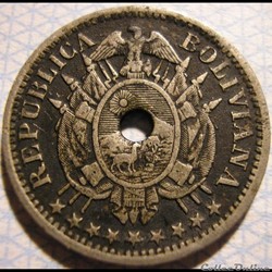 1883 Paris - 5 Centavos - Hole Punched