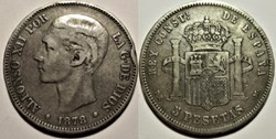 1878 - 5 Pesetas - Alfonso XII de España
