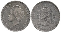 1894 - 5 Pesetas - Alfonso XIII de España