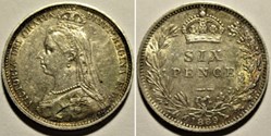 Victoria - Jubilee Sixpence 1889 - Kingdom of Great Britain (ex.2)
