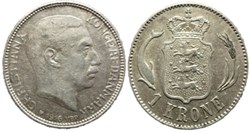 Christian X Denmark - 1 Krone 1916