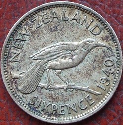 George VI - 6 Pence 1940 - New Zealand