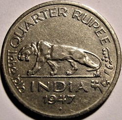 George VI - 1/4 Rupee 1947 Bombay - British India