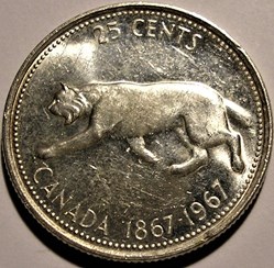 Elizabeth II - 25 Cents 1867-1967 Confederation