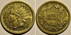 Lauer's Spielmarke - Indian Cent German Token 1870'