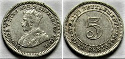 George V - 5 Cents 1926 - Straits Settlements (ex.2)