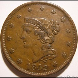 1842 One Cent - Large Date