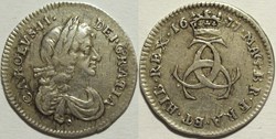 Charles II - 3 Pence 1677 Kingdom of England, Scotland & Ireland