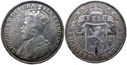 George V - Eighteen Piastres 1921 - Cyprus