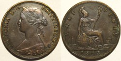 Victoria - Half Penny 1863 - Great Britain