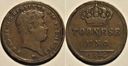 1844 Royaume de Naples, 1 Tornese - Ferdinando II